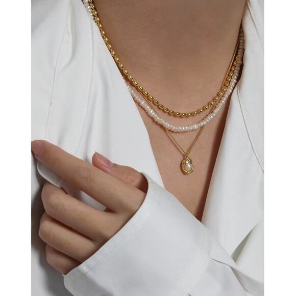 Real baroque pearl necklace,Real freshwater peal necklace - Picture 4 of 6